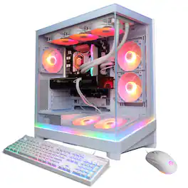 CyberPowerPC - Gaming Desktop - Intel Core Ultra 7 270K Plus - NVIDIA GeForce RTX 5070 Ti 16GB - 32GB DDR5 - 2TB PCIe 4.0 SSD - White