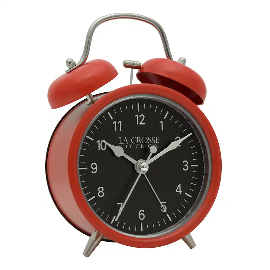 Red Clock Design La Crosse Clock Co. Twin Bell Quartz Analog Alarm Clock Red - Best Buy