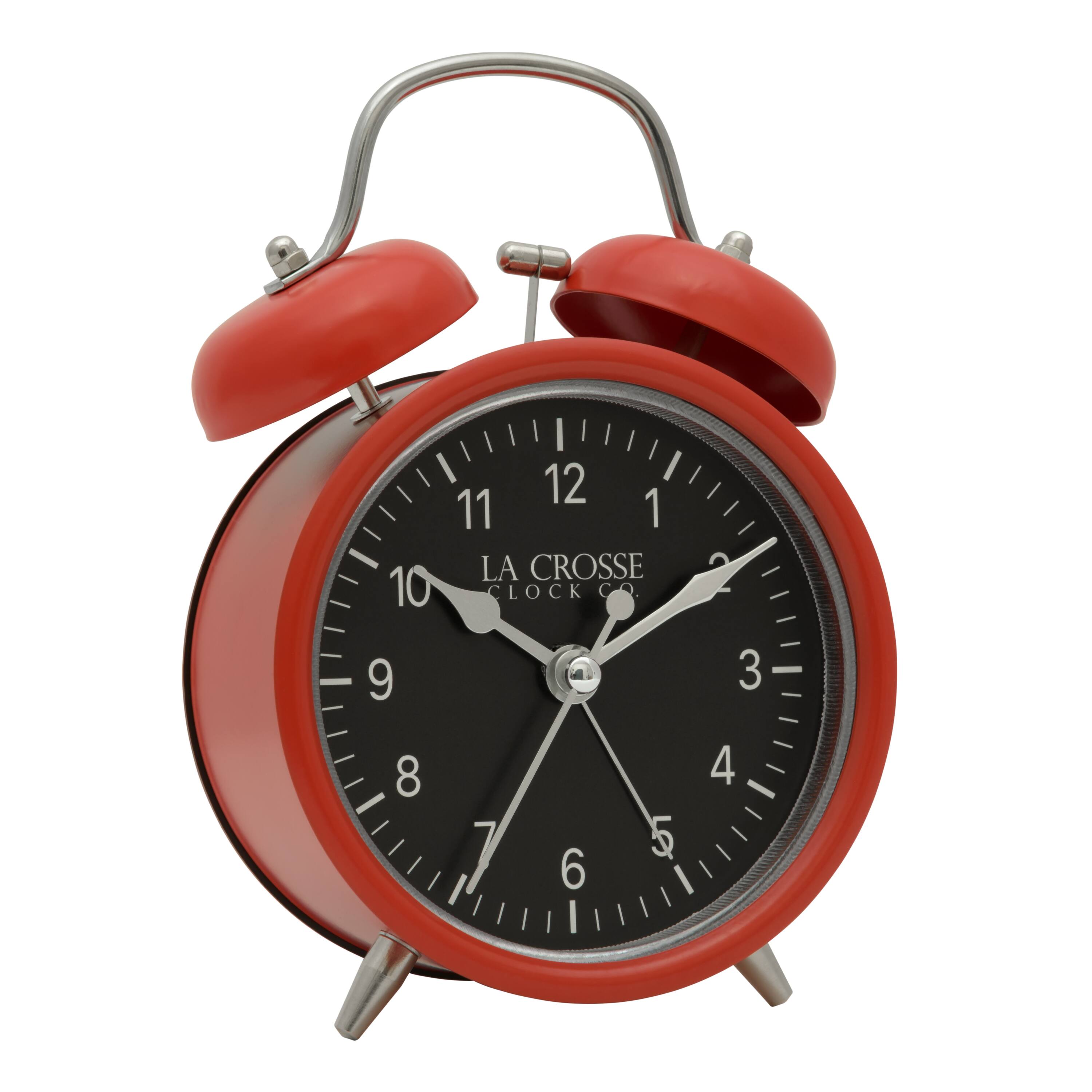 La Crosse Clock Co. Twin Bell Quartz Analog Alarm Clock Red - Best Buy