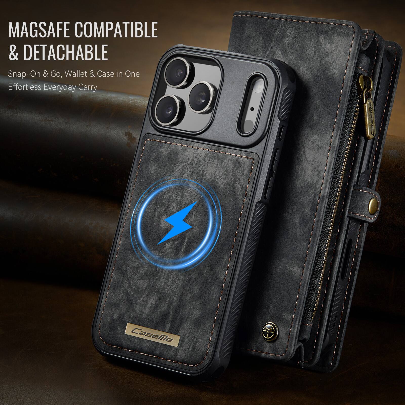 MAGSAFE COMPATIBLE & DETACHABLE  
Snap-On & Go, Wallet & Case in One  
Effortless Everyday Carry