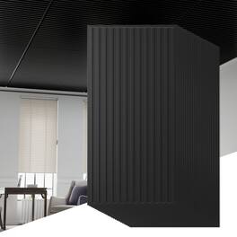 Costway - 24-Pack PVC Slat Wall Panels, 3D Fluted Panels for Interior Wall Decoration - Black