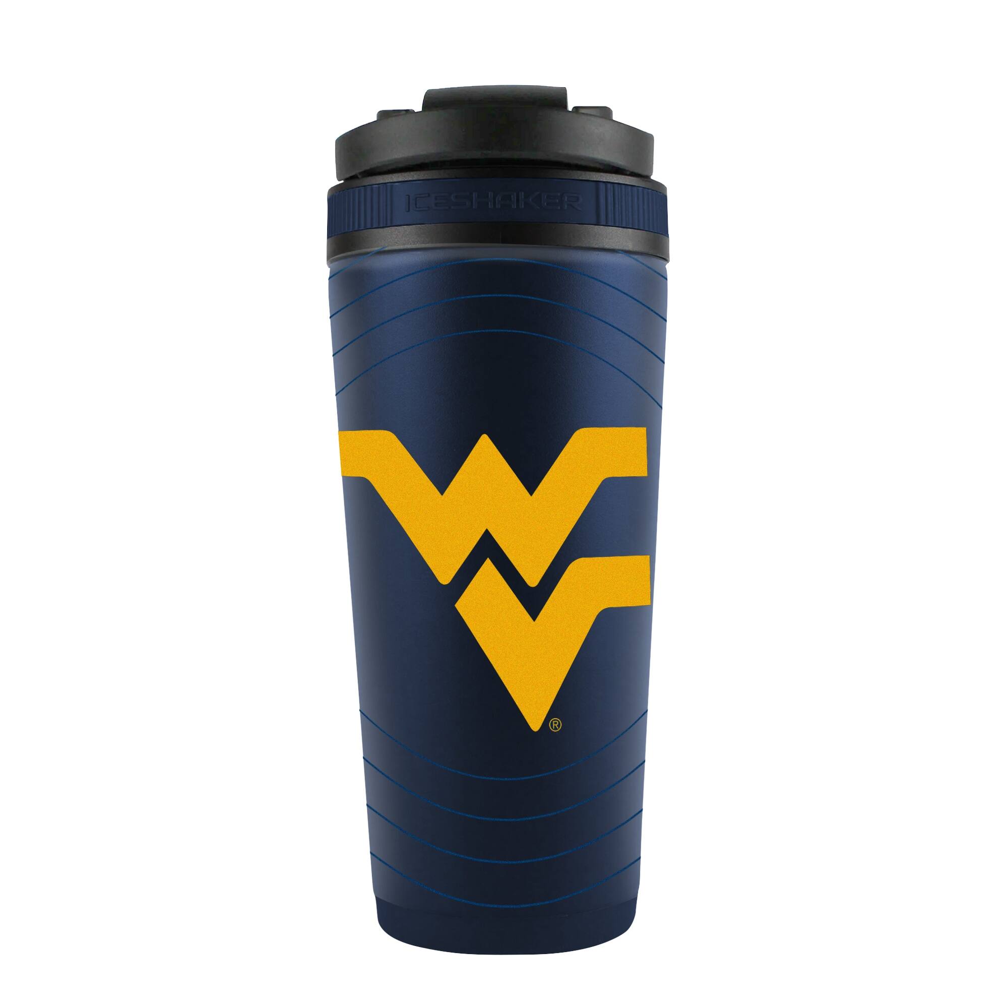 Front. WinCraft - West Virginia Mountaineers 26oz. 4D Stainless Steel Shaker Bottle - Multicolor.