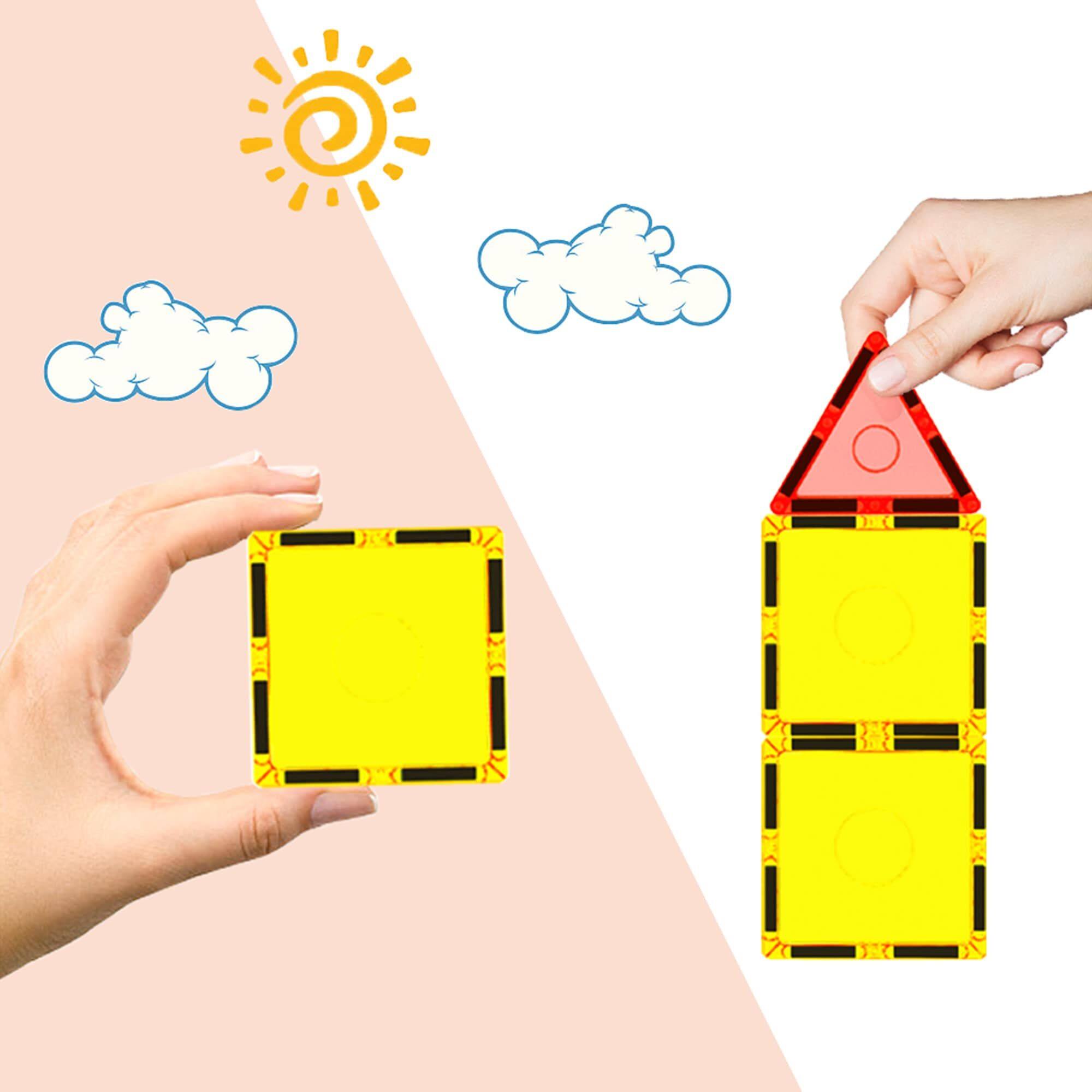 Alt View 2. Everplay - Everyplay Magnetic Tiles For Kids, 41PCS Construction STEM Building Blocks Educational Toy - Multicolor.