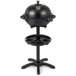 HONGGE - Electric Indoor Outdoor Grill with Removable Stand and Dual Zone Plate - Black