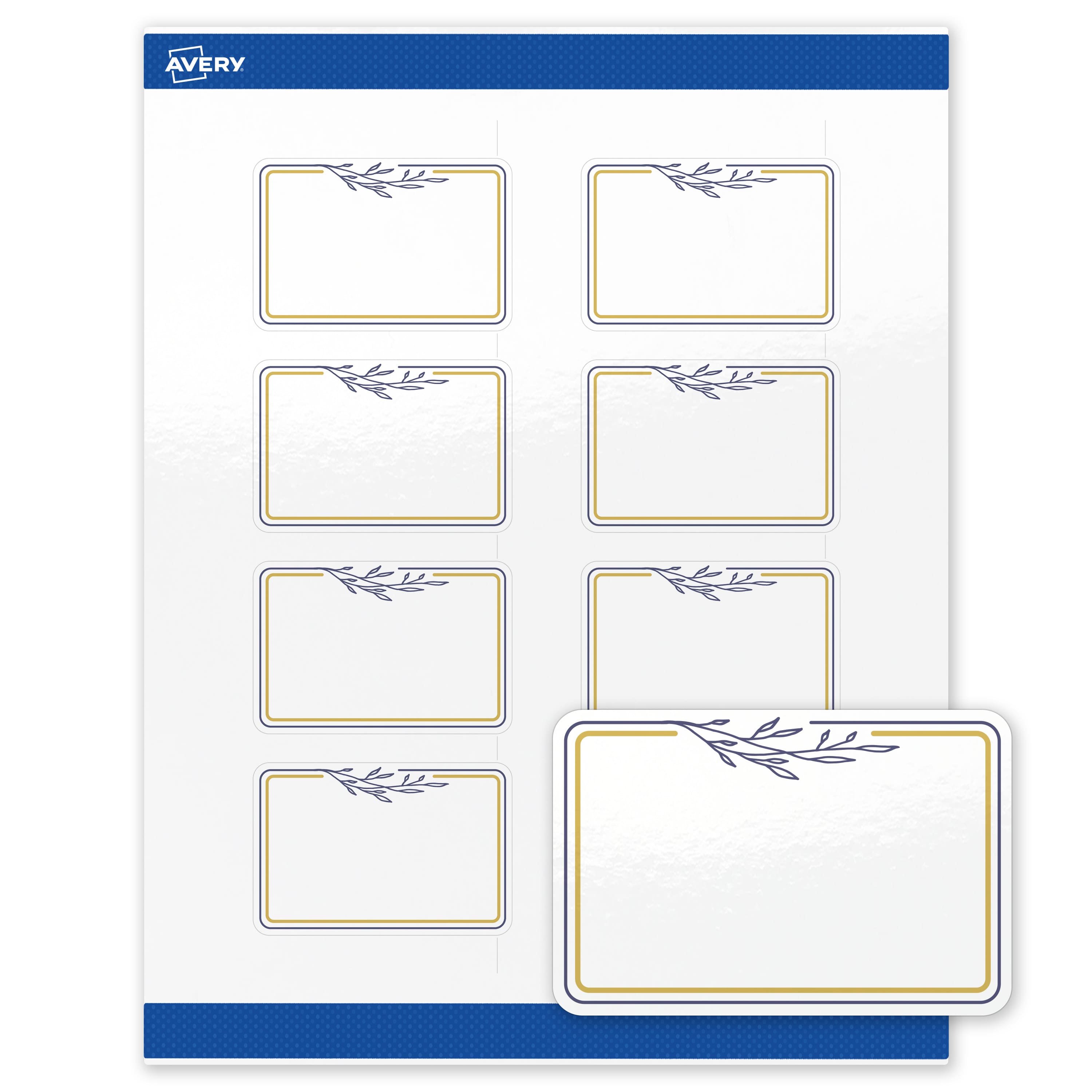 "Avery - Labels, 2"" x 3"", Glossy Gold & Navy Border/Florals - White" price history on PriceWatchPro