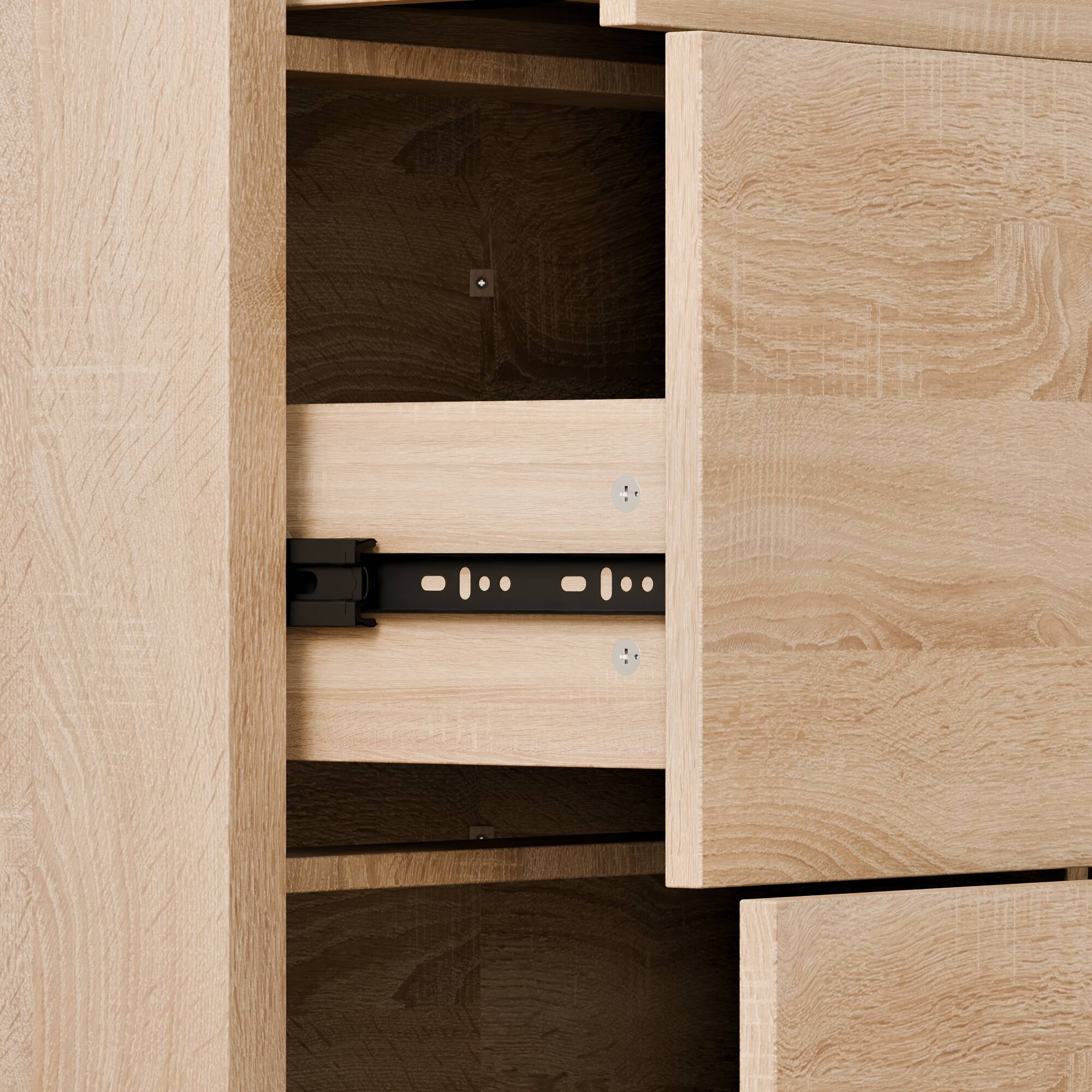 Alt View 5. Famapy - Famapy 4 - Drawer Nightstand: Hidden NFC - Locked Compartment & Anti - Tipping - Wooden.
