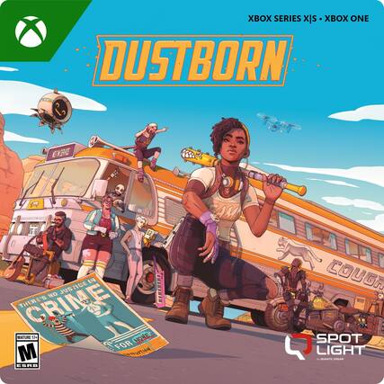 Xbox Series X|S Dustborn K TB 7515 T1 AM in Justice Jus' Fice M there's crime, no E MATURE 17+ 1 NONE FOR M HITWera ESRB COUGH SPOT LIGHT - QUANTS DOEAM - M (Mature 17+)