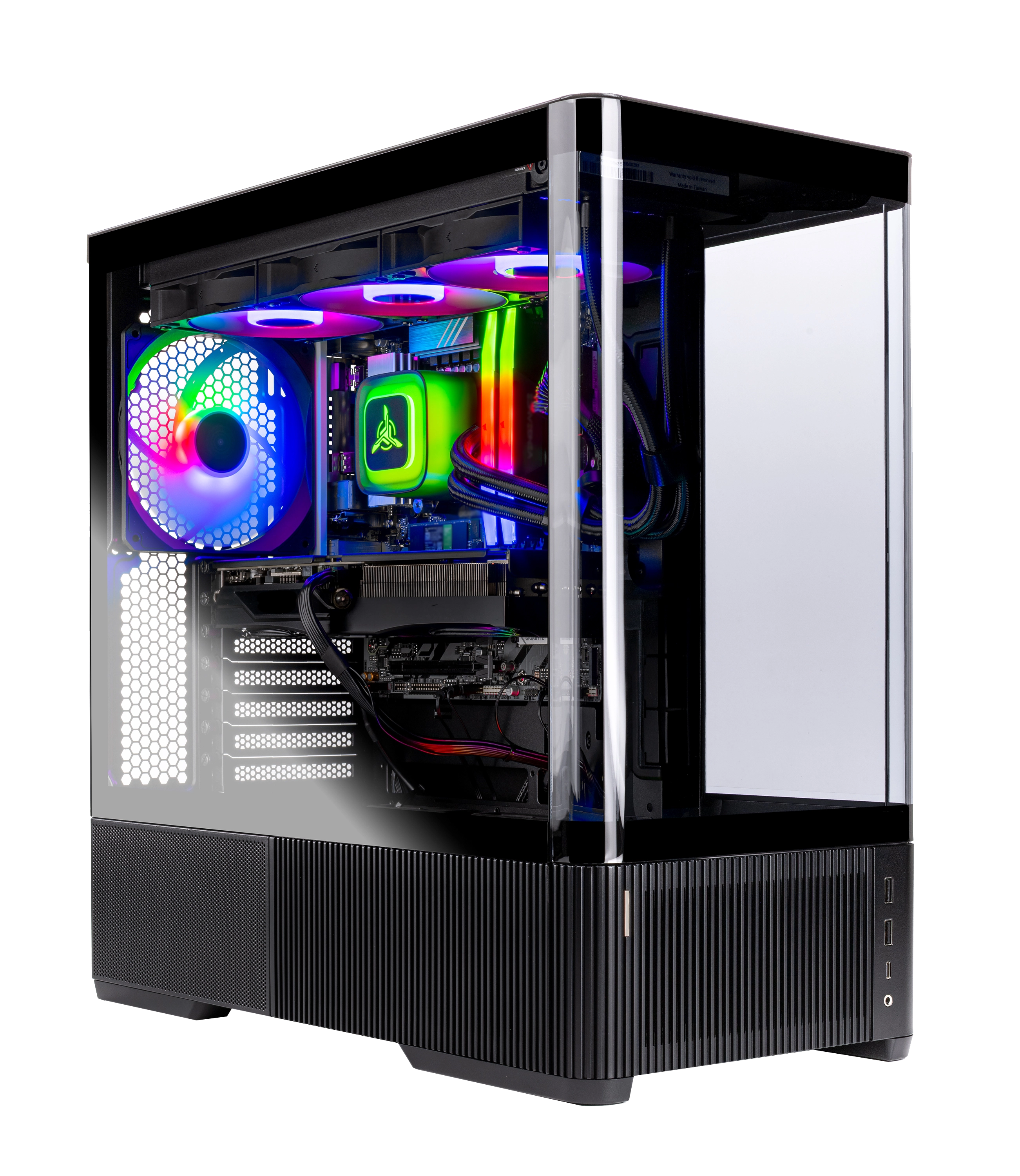 Front. Skytech Gaming - Skytech CHRONOS4 Gaming Desktop - Intel Ultra 7 U7 270K Plus, 5060 Ti 8G, 32GB 6000 MHz DDR5 RAM, 650W GOLD PSU - Black.
