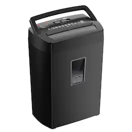 Bonsaii - 12-Sheet Cross Cut Paper Shredder - P-4 Security - 5.5 Gallon Bin with Handle - Overheat Protection - Home & Office - Black