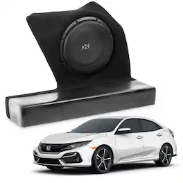 NVX - BOOST Box Custom Fit 10" 350W RMS Loaded Sealed Subwoofer Enclosure for 2017-2021 Honda Civic and Civic Type R - Black