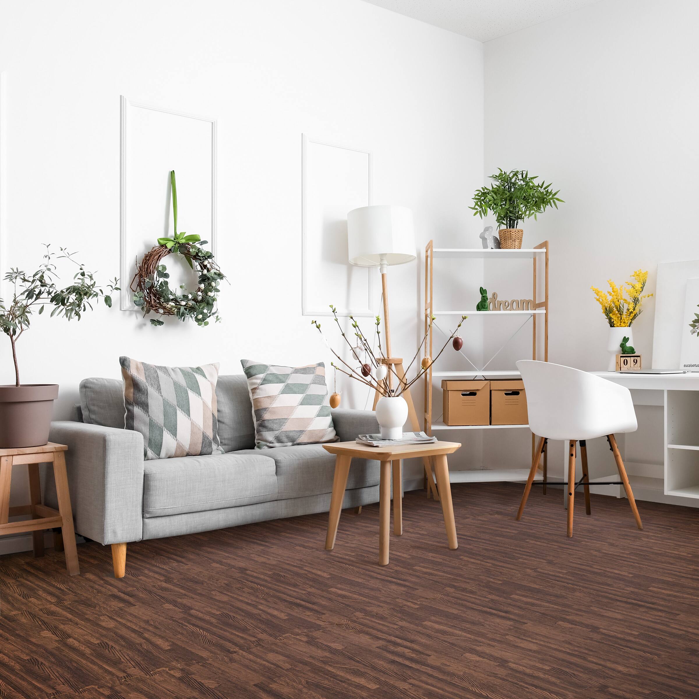 Alt View 2. Sorbus - Sorbus 96 Sq. Ft. Wood Grain Floor Tiles Foam Mat EVA Interlocking Mats Tile 3/8-Inch Thick Flooring - Dark Brown.