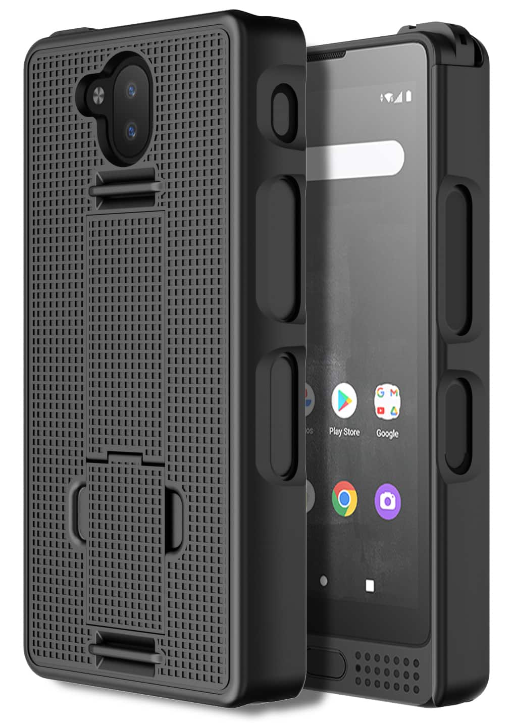 Nakedcellphone - Hard Case with Stand for Sonim XP10 5G Phone (XP9900) - Black