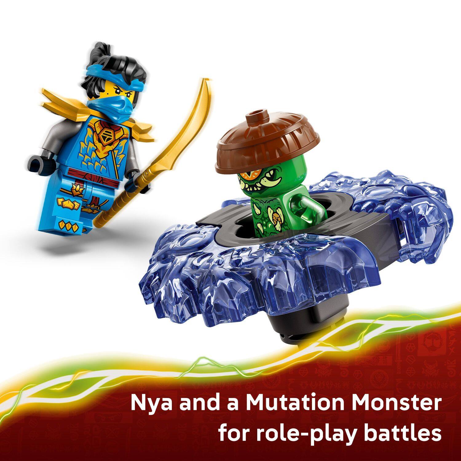 Nya and a Mutation Monster for role-play battles