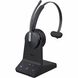 Yealink - WH64 Headset - Microsoft Teams Certification - Mono - Wireless - Bluetooth/DECT - 492.1 ft - 20 Hz to 20 kHz - Black