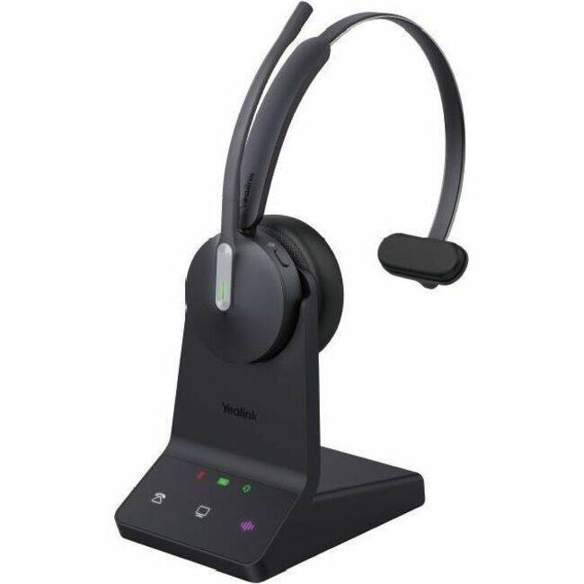 Yealink - WH64 Headset - Microsoft Teams Certification - Mono - Wireless - Bluetooth/DECT - 492.1 ft - 20 Hz to 20 kHz - Black