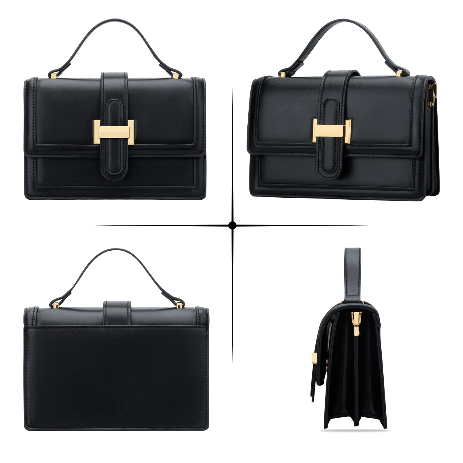 Alt View 1. Fabibe - Top Handle Straw Crossbody Bags For Women  Summer Purses And Handbags Shoulder Clutch Beach Bag - B-black.