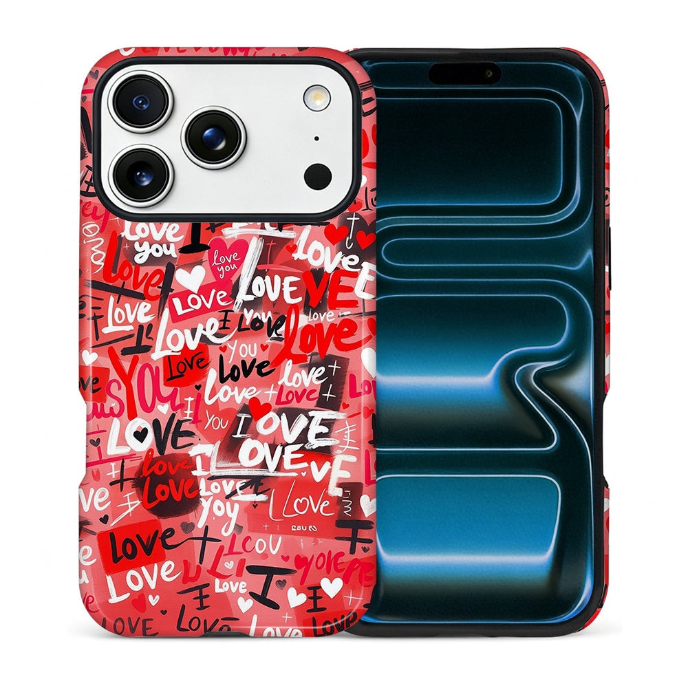 BUBM - Smartphone Case for iPhone - 2-Layer Durable Smartphone Protection Case - Love Overload - Love Overload for iPhone 17 Pro Max