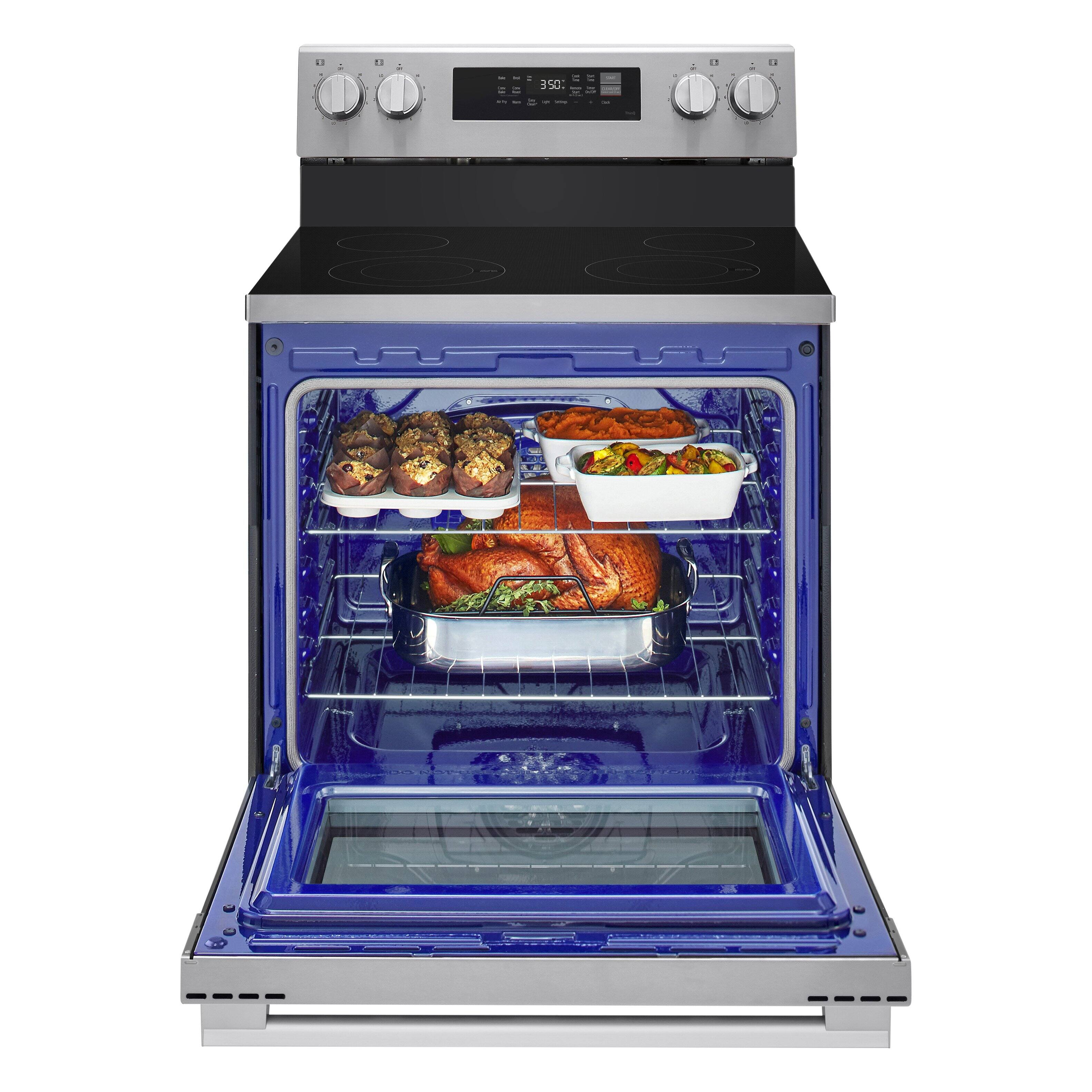 Alt View 9. LG - 6.3 Cu. Ft. Freestanding Electric Convection Smart Range with Air Fry and WideView Window - Stainless Steel.