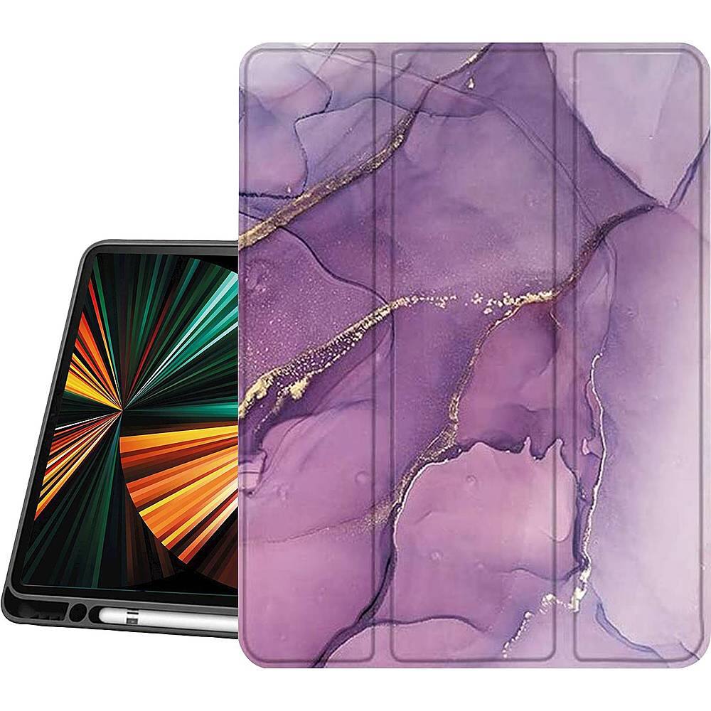 Alt View 11. SaharaCase - Marble Series Folio Case for Apple iPad Pro 12.9 (4th, 5th, and 6th Gen 2020-2022) - Purple.