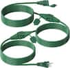 Front. BN-LINK - BN-LINK 25 ft Outdoor Extension Cord, 16/3 SJTW, 3 Inline Outlets, Green, Grounded, ETL Listed - Green.