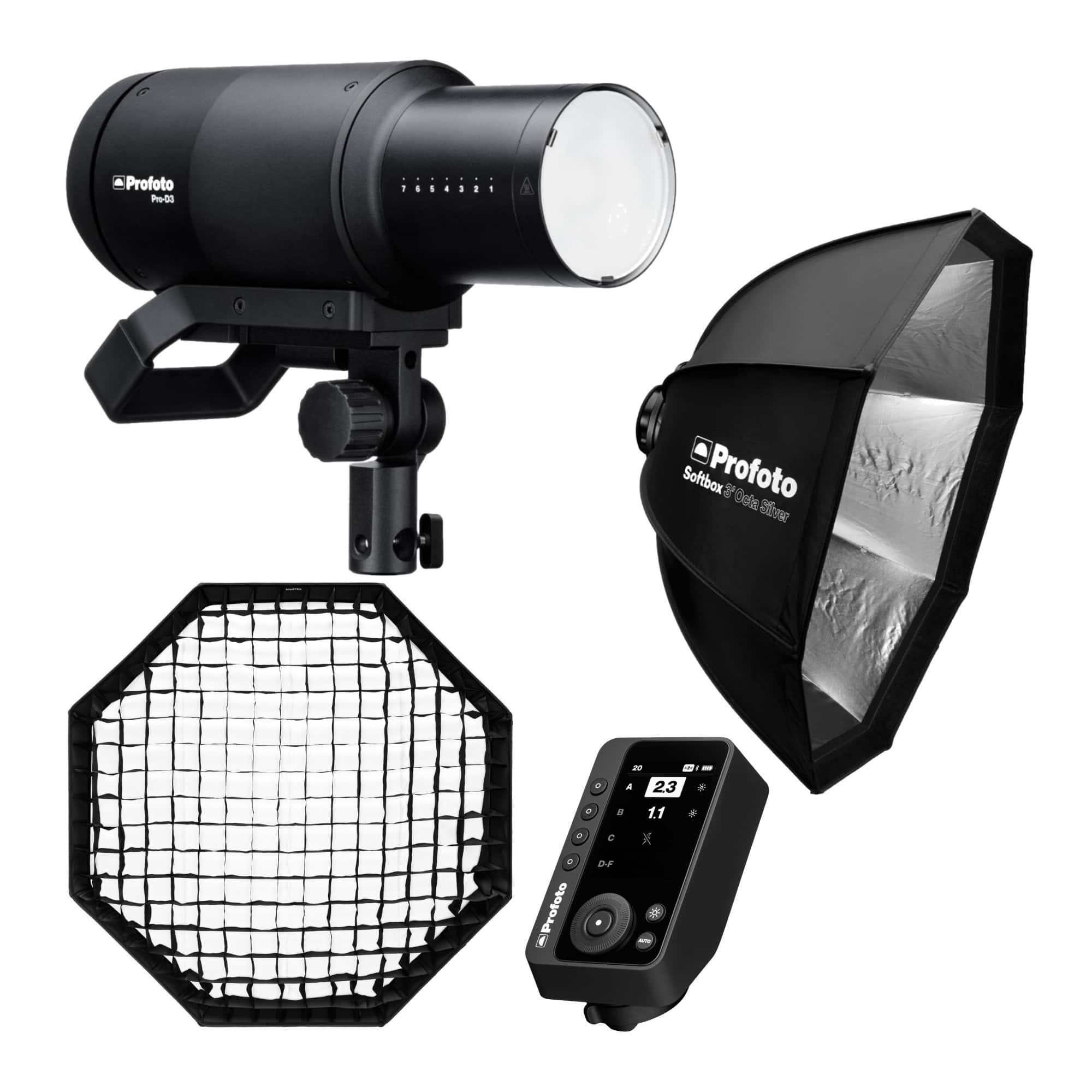 Profoto - Pro-D3 1250W Industrial-Grade Monolight with Softbox and Softgrid