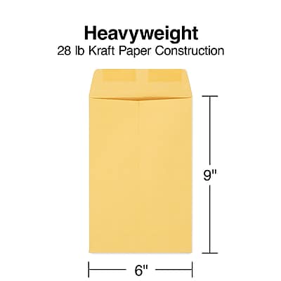 Heavyweight  
28 lb Kraft Paper Construction  
9" x 6" x g"