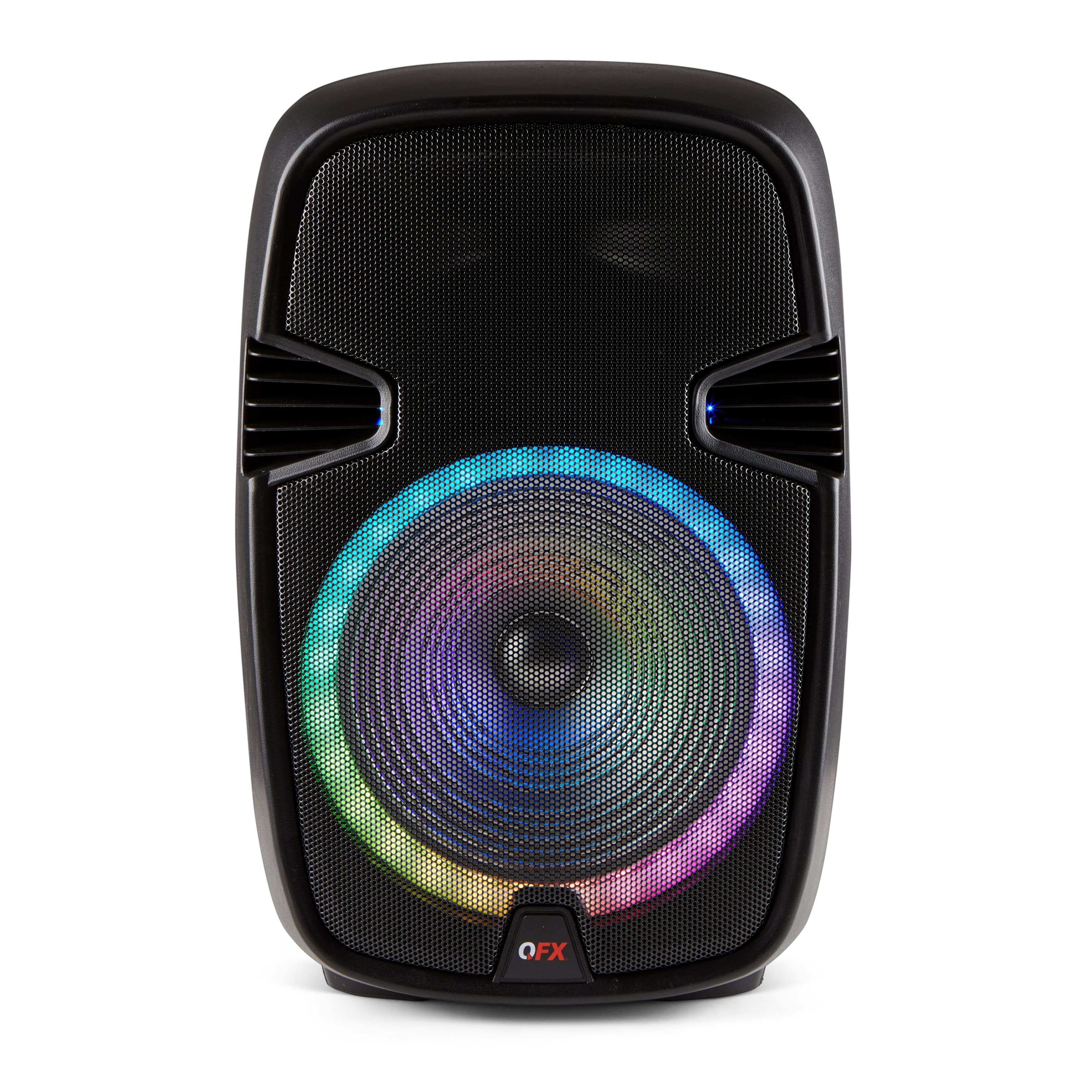 QFX - 15" BT Speaker Recharge with LED Lights - Black - Front_Zoom
