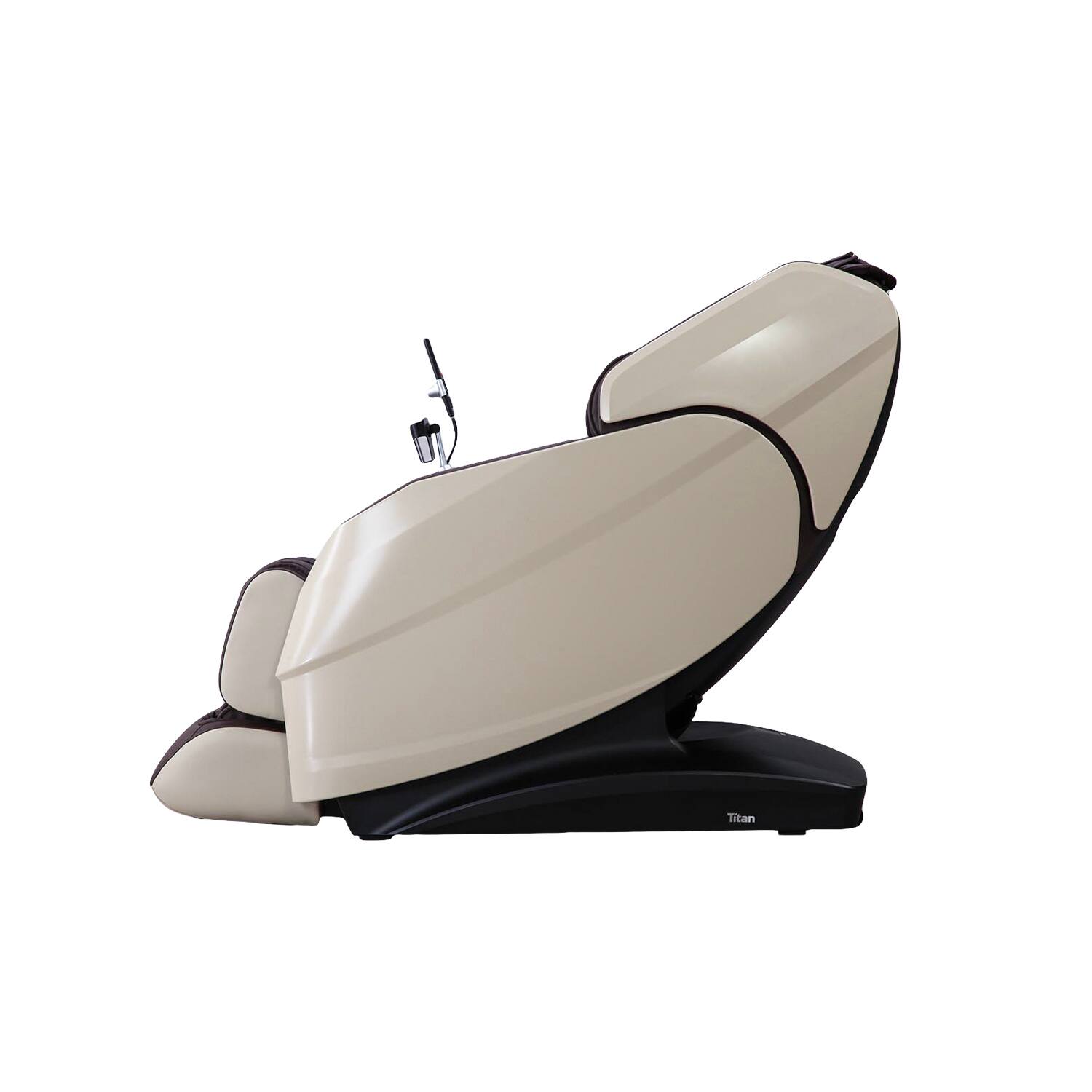 Left. Titan - Titan - 4D Rejuv Zero Gravity Massage Chair with Thai Stretch, AI Technology - Brown - Brown.