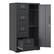 Front. Ecooso - 4 Drawer Metal Vertical File Cabinet with Lock, Steel Office File Storage Organizer with Extra Door Compartment - Black.
