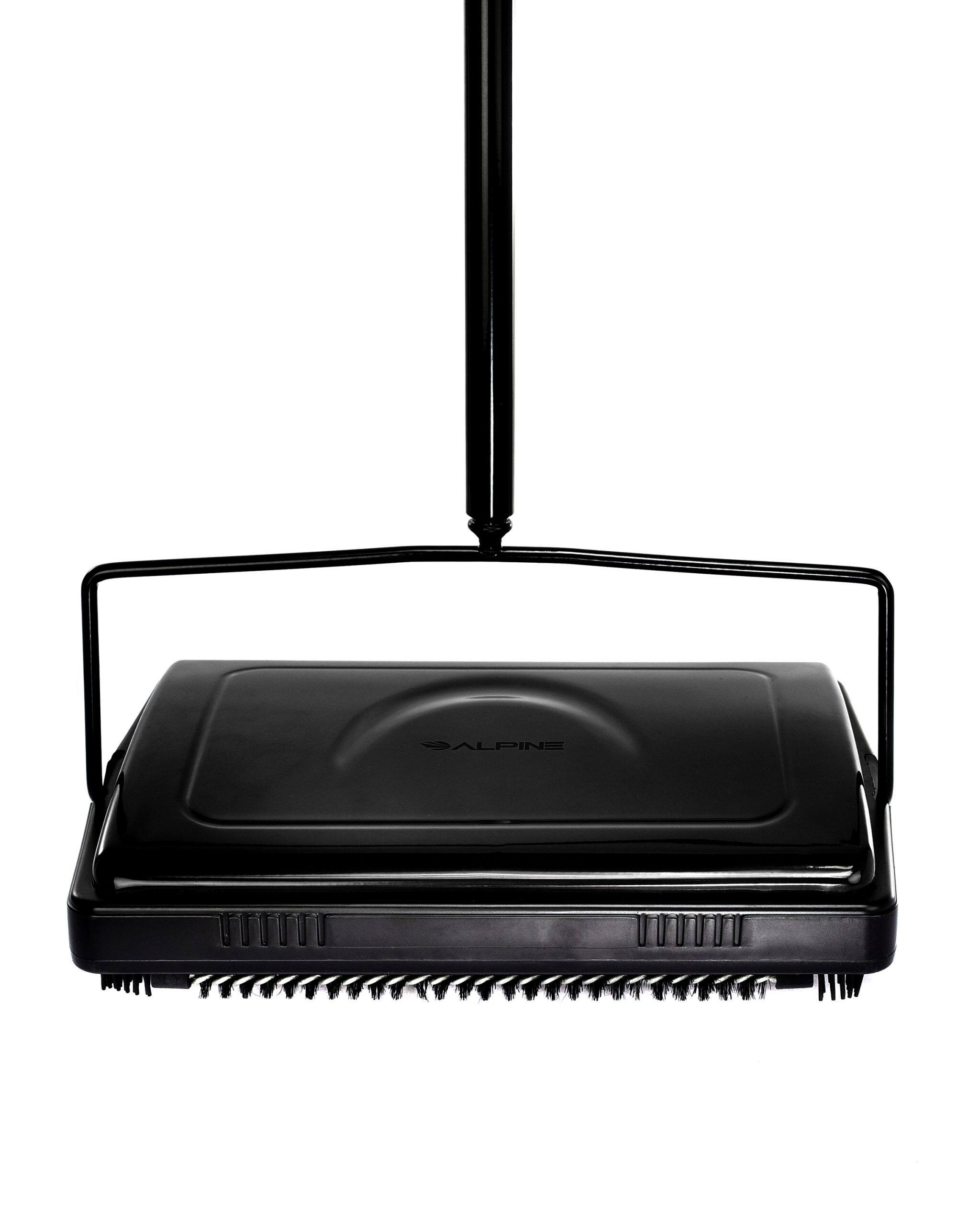 Alt View 2. Alpine Industries - Manual Triple Brush Carpet and Floor Sweeper - Black.