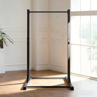 KERDOM - Pull-up Station 8 Level Height Adjustable, Stable Power Tower Station , Heavy Duty Horizontal Bar Trainer for Home Gym - Black - without Ring