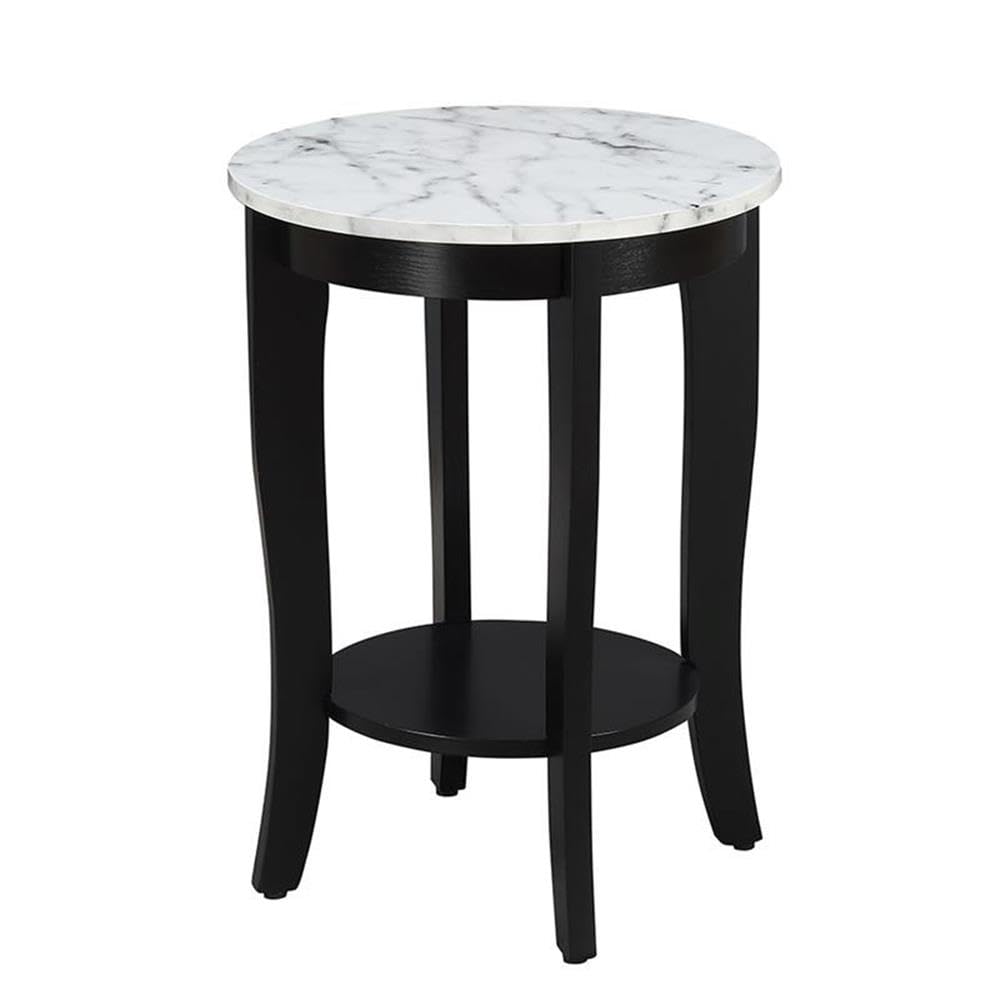 White Faux Marble Top/Black