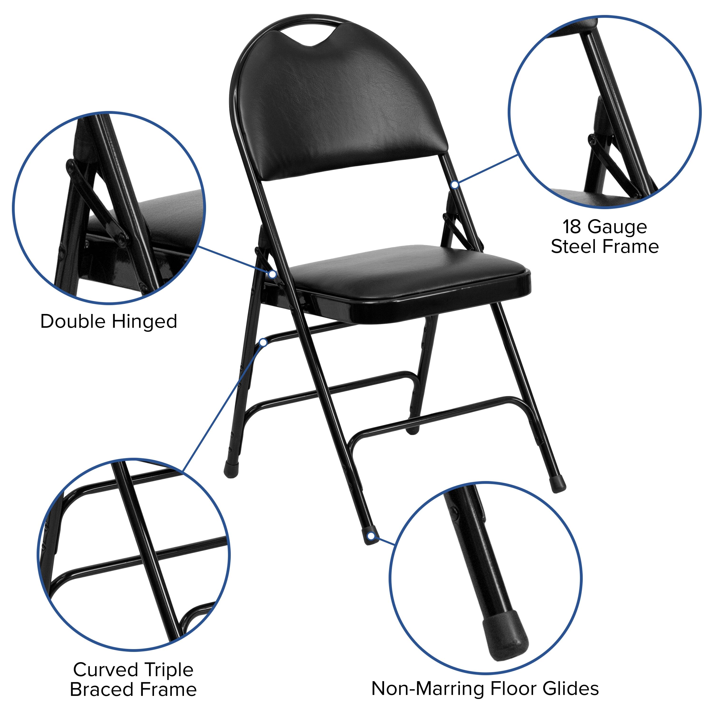 18 Gauge Steel Frame Double Hinged Curved Triple Braced Frame Non-Marring Floor Glides