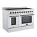 Left. Forno Appliances - Paolo 6.7 Cu. Ft. Freestanding Electric True Convection Range - White.