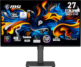 MSI - 26.5" 120Hz QD-OLED UHD Monitor 0.03ms (GtG) FreeSync (AMD Adaptive Sync) Flat Panel PRO MAX 271UPX12G - Matte Black