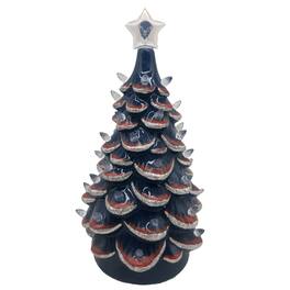 Santa's Workshop - Navy Howard Bison 14'' Ceramic Tree - Blue