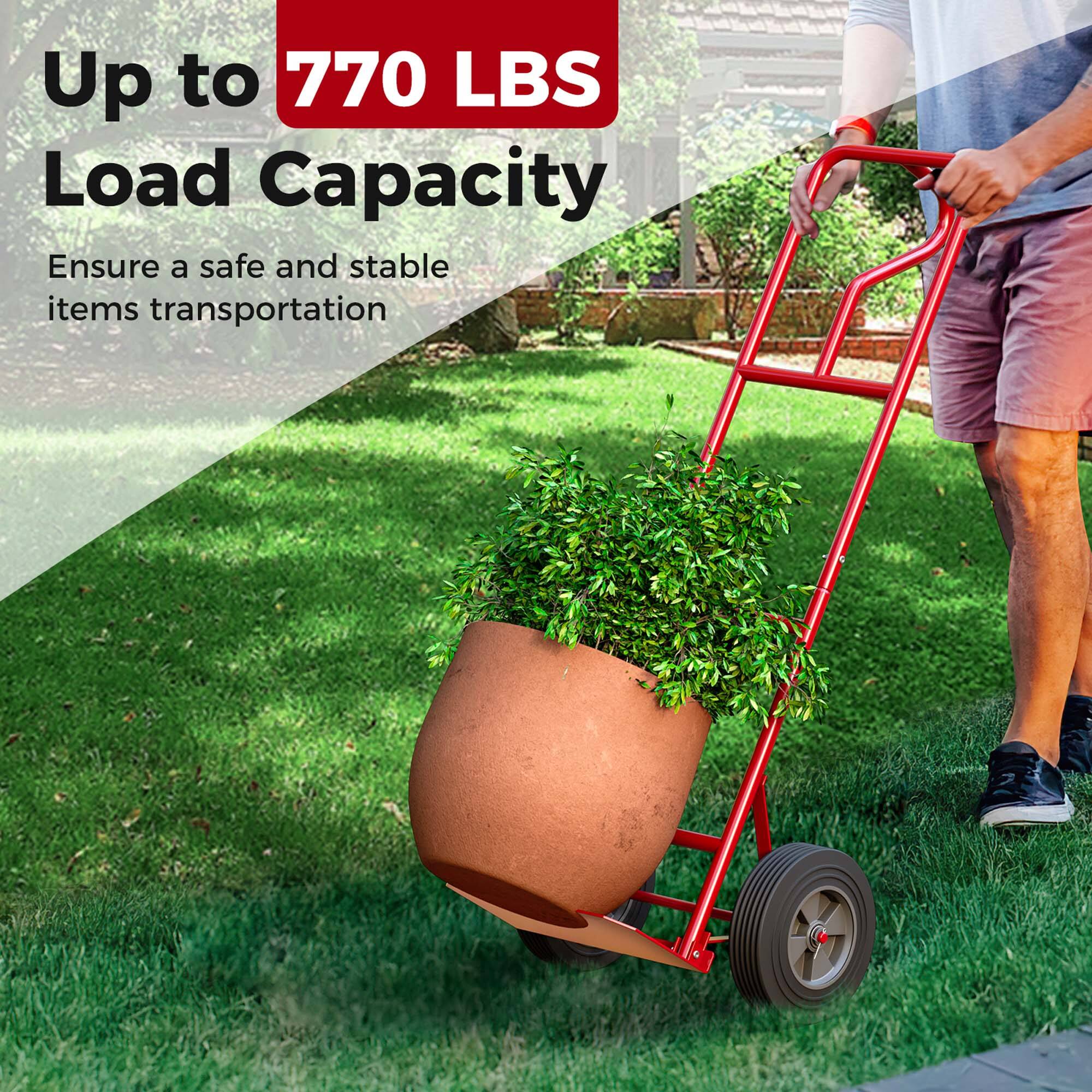 Up to 770 LBS Load Capacity: Ensure a safe and stable items transportation.