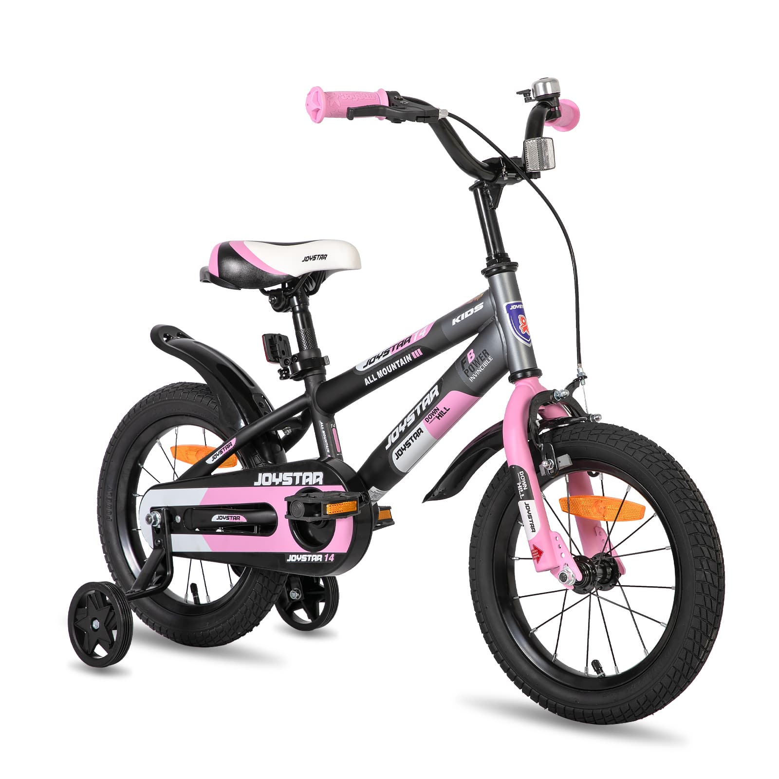 JOYSTAR - New Berry Kids Bike for Boy Girl Ages 4-7, 16" Child Bicycle Training Wheels, Hand Brake & Coaster Brake - Pink