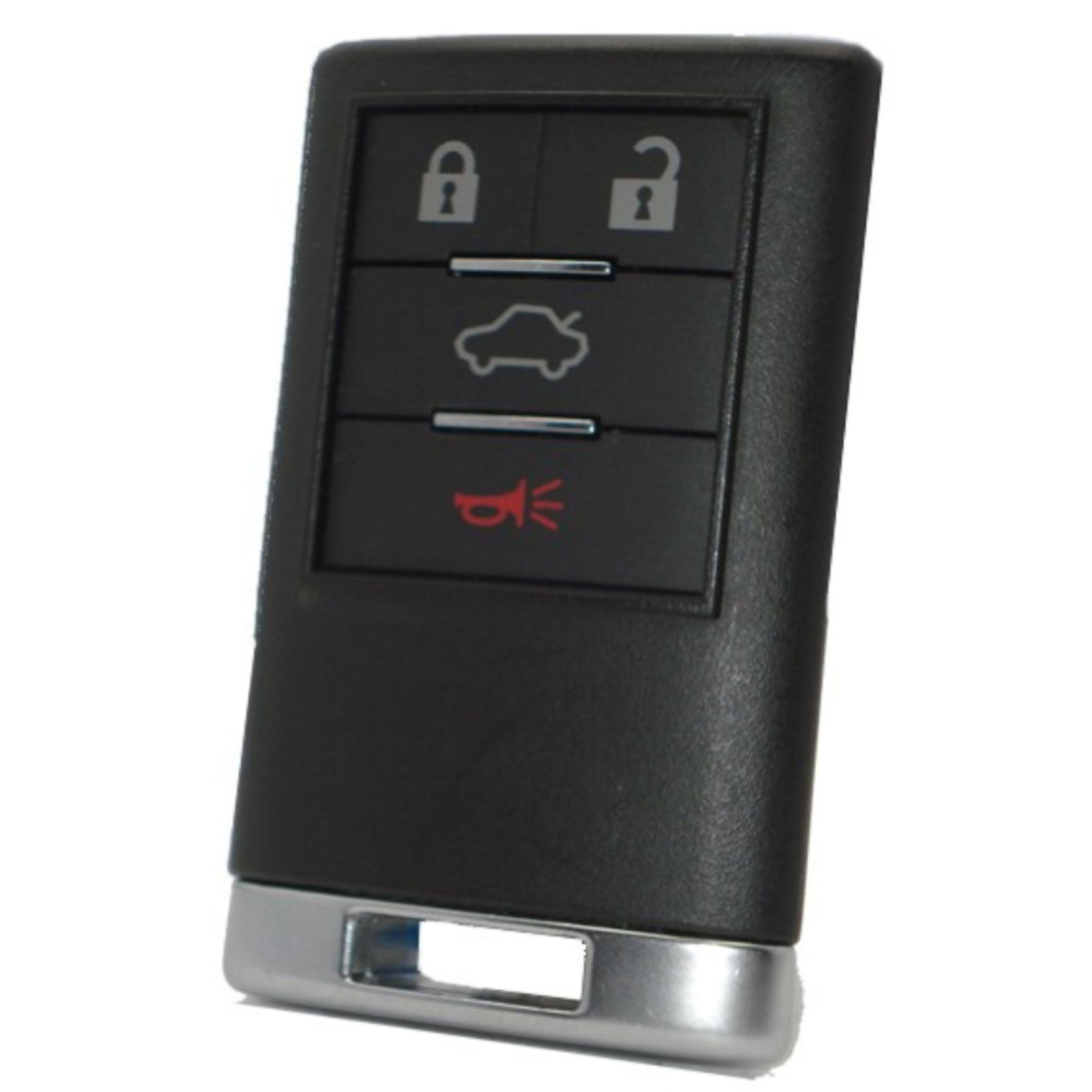 Left. Car Keys Express - Cadillac Keyless Entry Remote - 4 Buttons (Lock, Unlock, Trunk, and Panic) - Black.