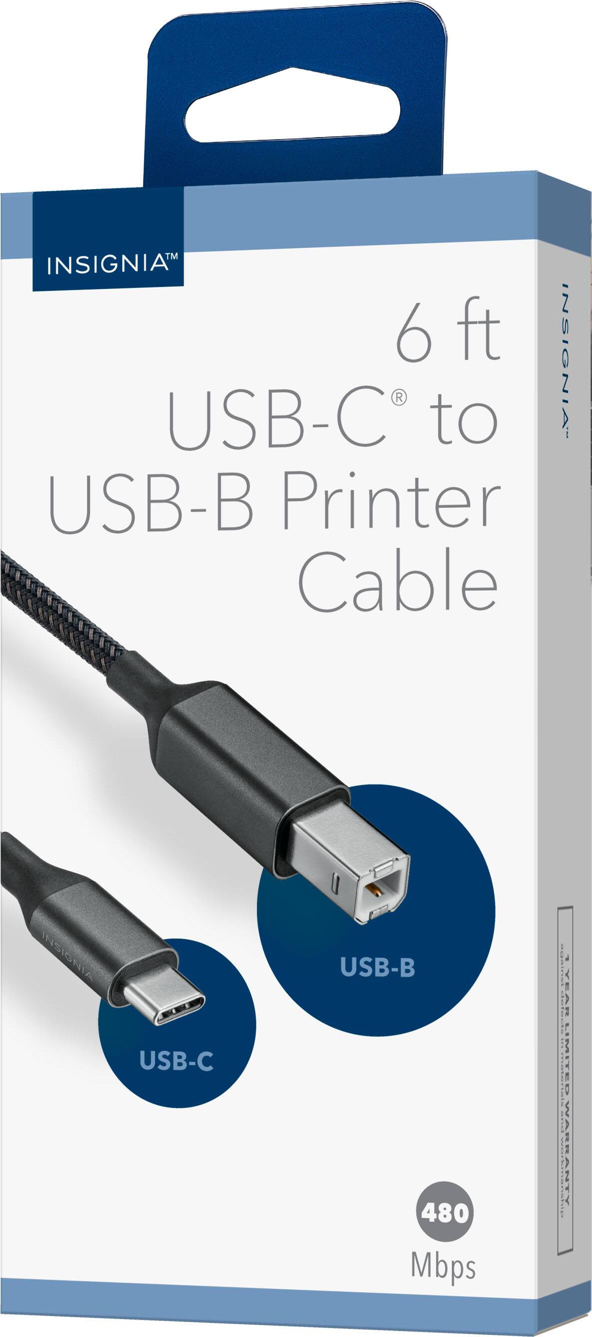 INSIGNIA™  
6 ft USB-C® to USB-B Printer Cable  
USB-C  
USB-B  
480 Mbps