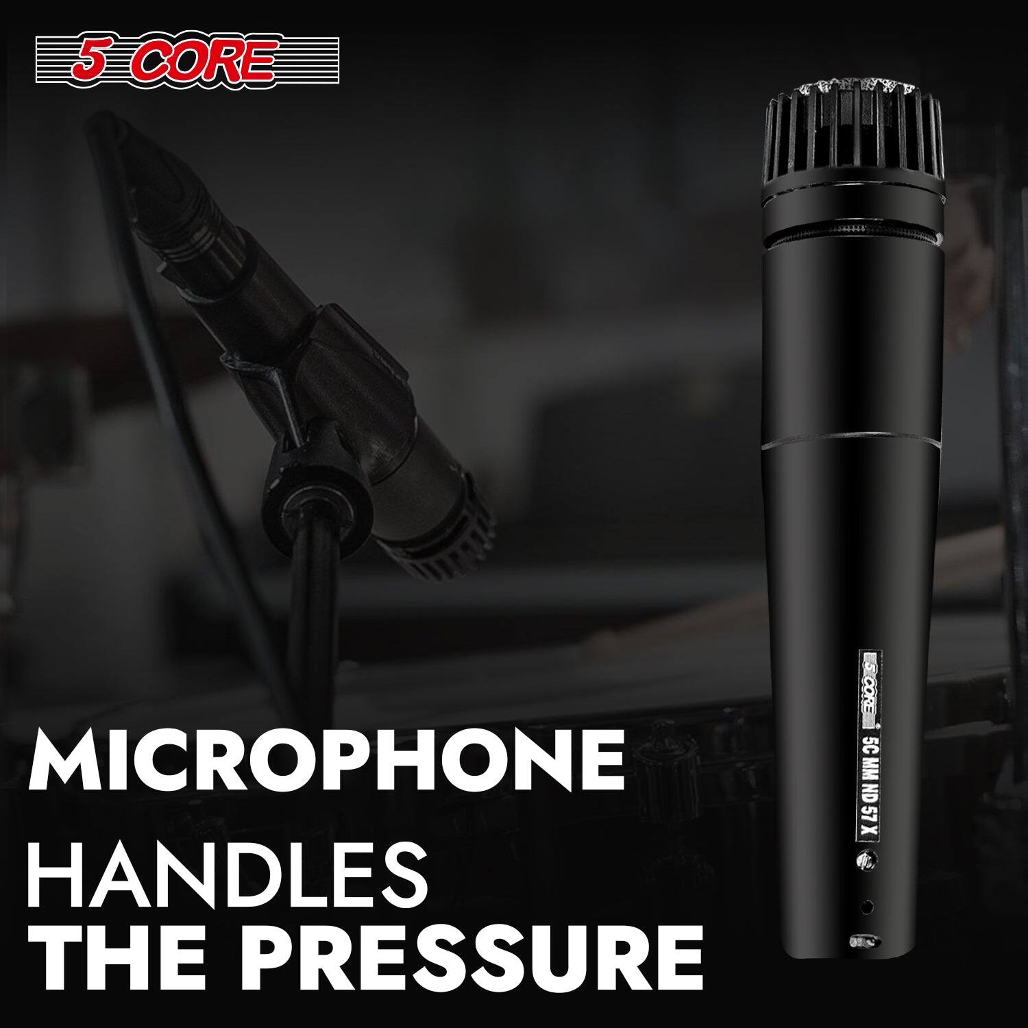 The corrected text is:

"5 CORE MICROPHONE HANDLES THE PRESSURE
5C MM 57
5C MM ND 57X ND"
