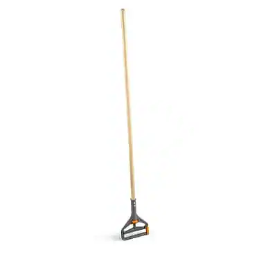 Front. Coastwide Professional - 60" Side Gate Wood Wet Mop Handle, Plastic Head - Natural.