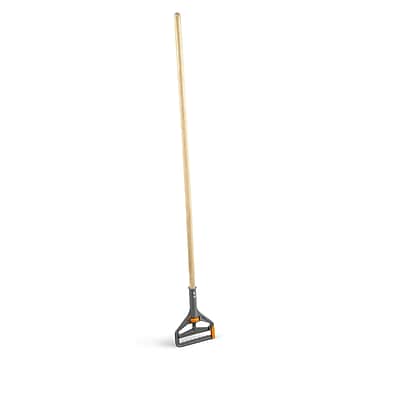 Front. Coastwide Professional -  60" Side Gate Wood Wet Mop Handle, Plastic Head  - Natural.