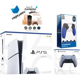 PlayStation 5 Slim Disc with Extra Controller, Trigger Stop Kit and MightySkins Decal Voucher - PlayStation 5