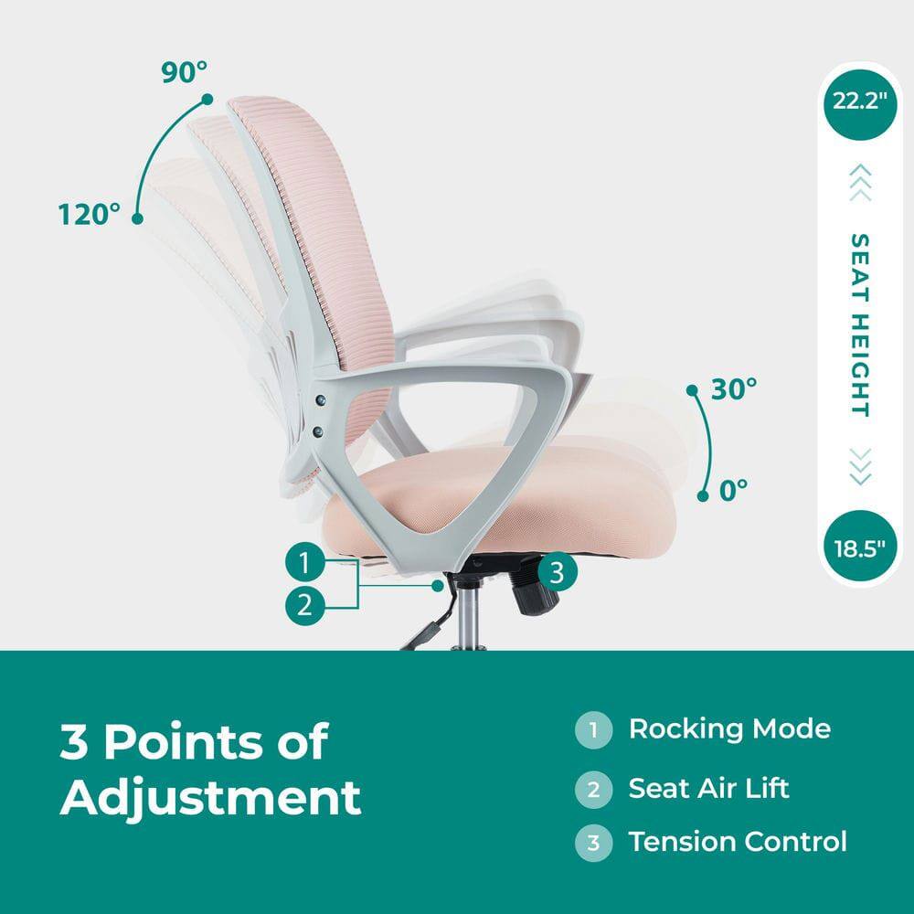 90° 22.2" 120° 30° 0° SEAT HEIGHT 18.5" 3 Points of Adjustment 1 Rocking Mode 2 Seat Air Lift 3 Tension Control