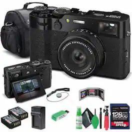 Bundle - Fujifilm - X100VI Digital Camera with 128GB Card and Accessory - Black