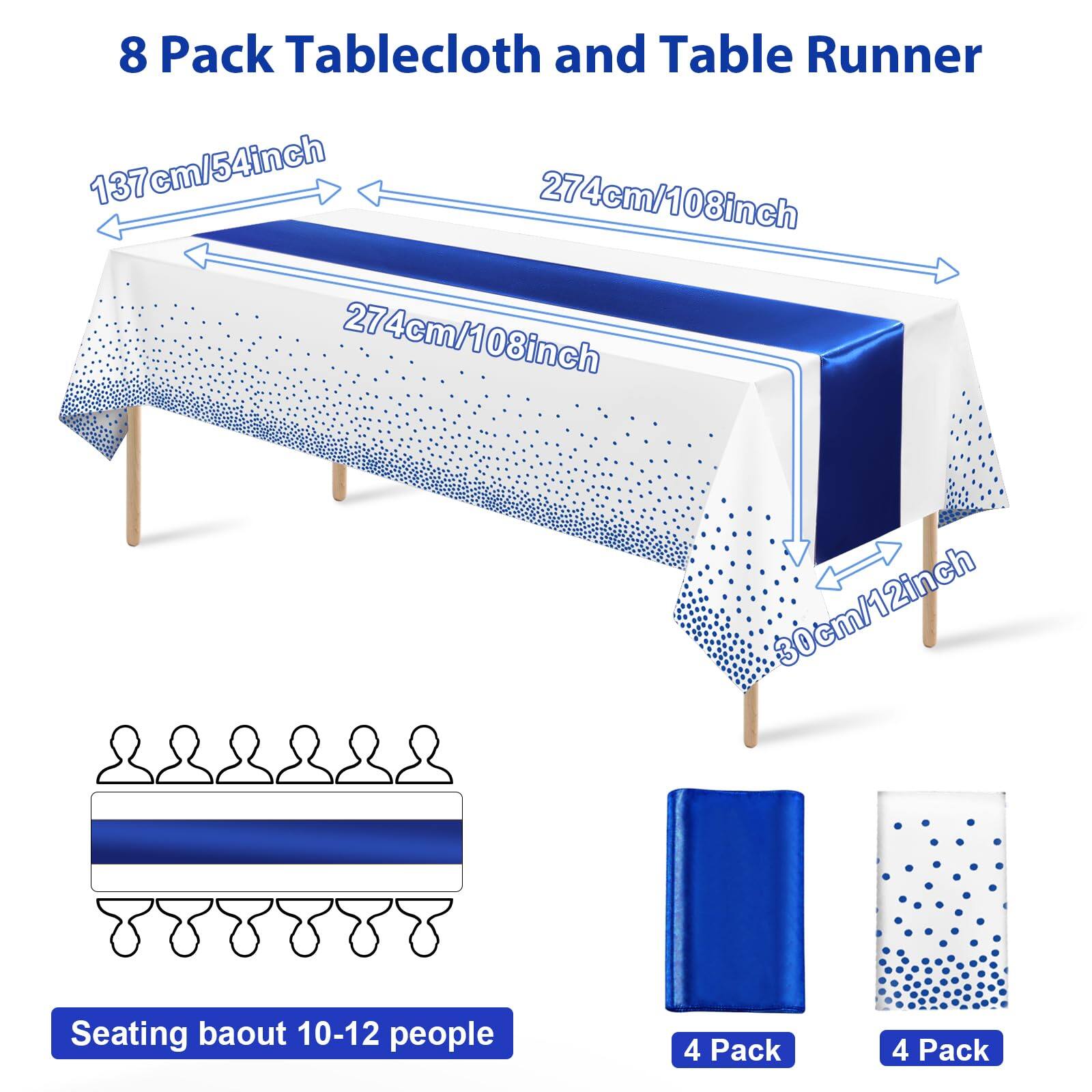 Dapper Styles Disposable Plastic Tablecloths And Satin Table Runner ...
