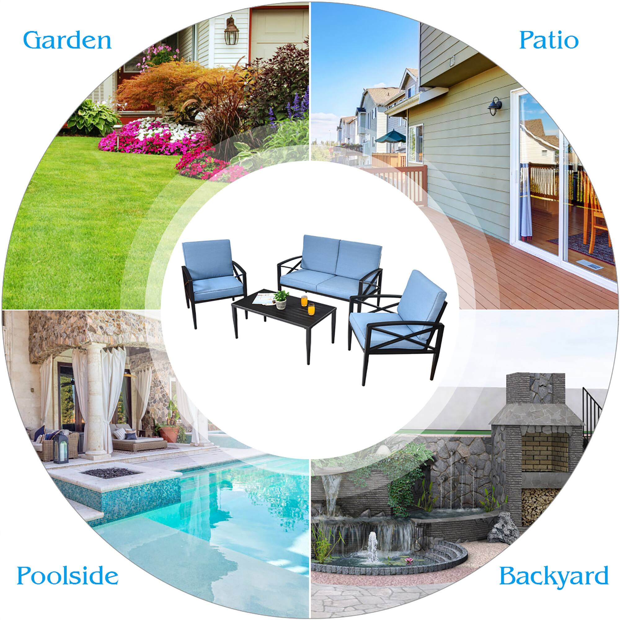 Garden, Patio, Poolside, Backyard