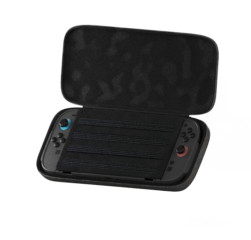 Angle. Genki - Sleeper Case - Ultra Protective Zipper Carry Case for the Nintendo Switch 2 - Gray.