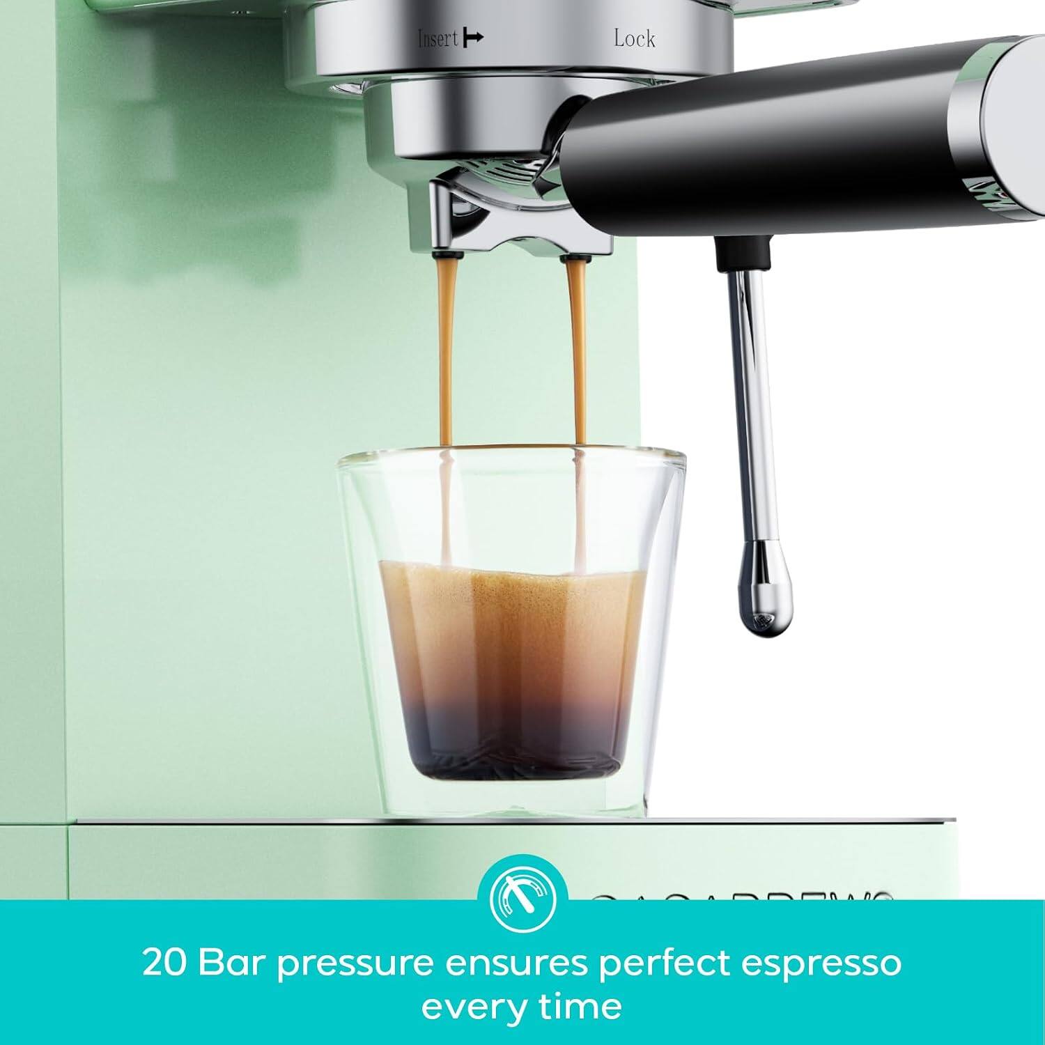 Casabrews 3700 Essential Espresso Machine, 20 Bar Coffee Maker with PID ...